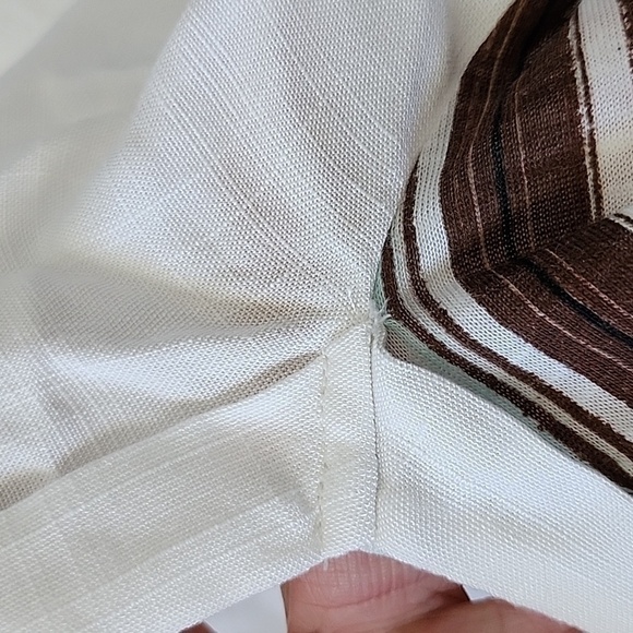 Cato multicolored striped blouse with high low hem and wide scoop neck - Picture 10 of 15